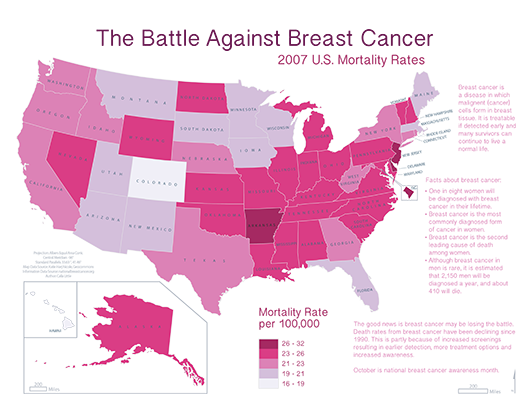 Breast cancer mortality rates by state